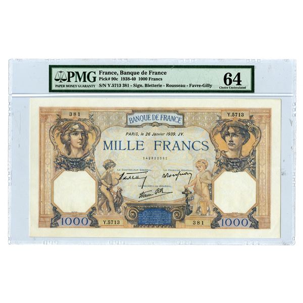 Banque de France, 1938-40, Issued Banknote