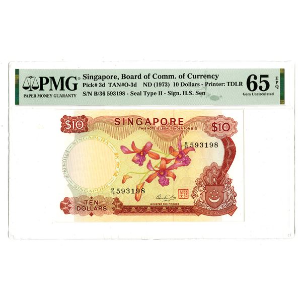 Singapore, Board of Commissioners of Currency, ND (1973) Issued $10 Banknote