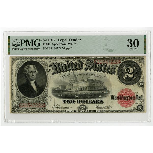 U.S. Legal Tender, $2, 1917, Fr#60, Issued Note