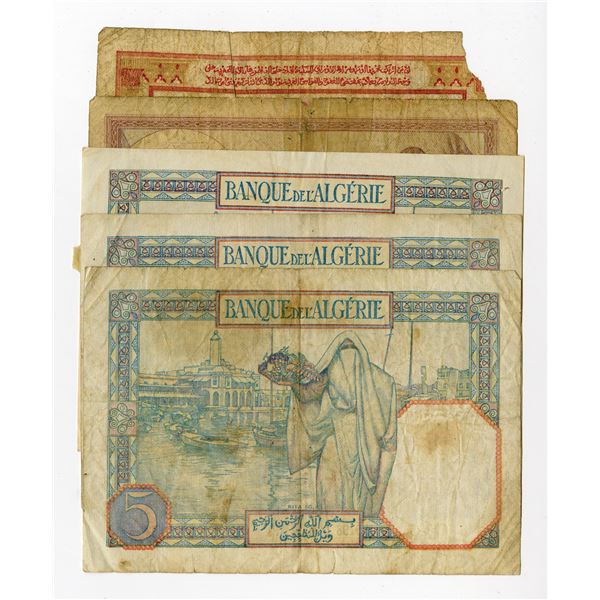 French Territories Issued Banknotes, 1933-41, Group of Issued Banknotes