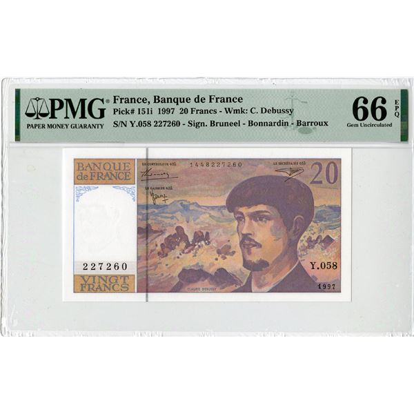 Banque de France, 1997, Issued Banknote