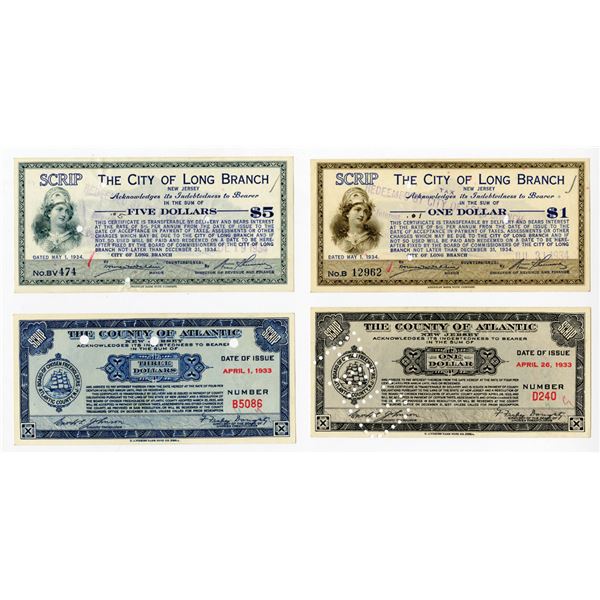 New Jersey Depression Scrip, 1933-34, Lot of 4 Different Depression ...