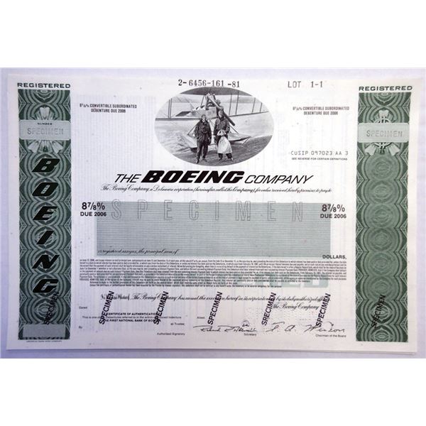 Boeing Co., 1981 Specimen Bond