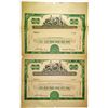 Image 1 : National Starch and Chemical Corp., ca.1950-60's Uncut Sheet of 2 Proof Stock Certificates.