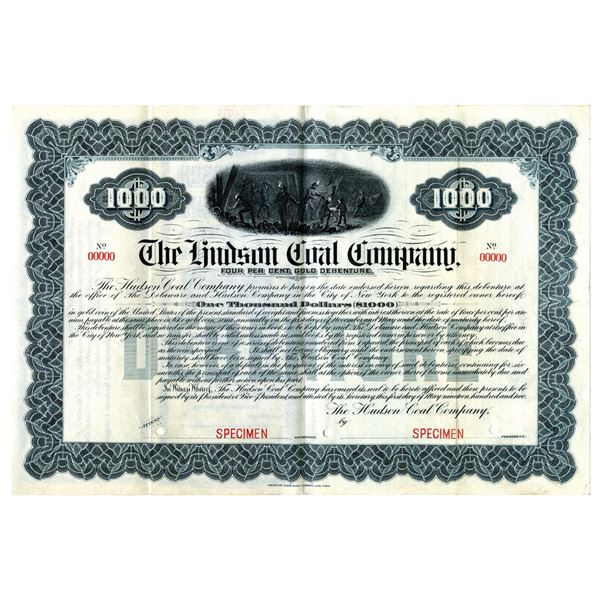 Hudson Coal Co., 1902 Specimen Bond