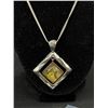 Image 2 : Silver Necklace w/ Square Pendant