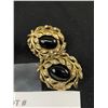 Image 2 : 2 Pairs of Gold Earrings w/ Black Accents