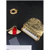 Image 2 : Lot of Gold Pins and Piano Clock