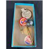 Image 2 : Vintage Collectibles- Phone Flask, WEO Bear Figure, Gulf Pin, Dashboard Compass and More