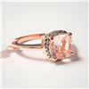 Image 2 : BZ784-17 SILVER MORGANITE RING (SIZE 7)