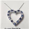 Image 1 : BZ784-4 SILVER CREATED SAPPHIRE 19" NECKLACE