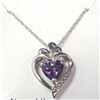 Image 1 : BZ784-18 SILVER AMETHYST 19" NECKLACE