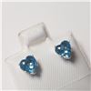 Image 2 : BZ784-20 10K WHITE GOLD BLUE TOPAZ (1.2CT)EARRINGS