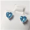 Image 3 : BZ784-20 10K WHITE GOLD BLUE TOPAZ (1.2CT)EARRINGS
