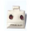 Image 1 : BZ784-27 SILVER GARNET 6X4MM EARRINGS