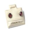 Image 2 : BZ784-27 SILVER GARNET 6X4MM EARRINGS