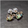 Image 3 : BZ784-19 10K YELLOW GOLD OPAL, MOISSANITE EARRINGS