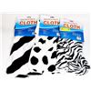 Image 1 : 3 NEW ANIMAL PRINT AND STRIPPED MICROFIBER CLOTS