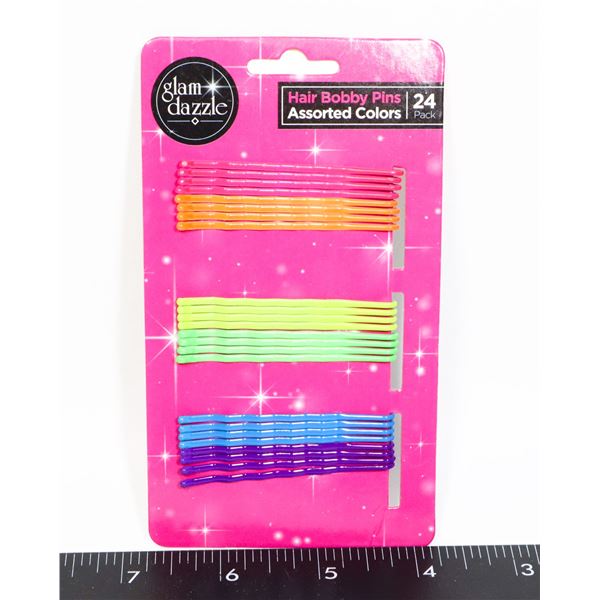 NEW NEON COLORED BOBBY PINS 24PC
