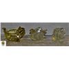 Image 1 : 3 VINTAGE HEAVY GLASS CANDLE HOLDERS