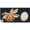 Image 1 : PAIR OF VINTAGE BROOCHES, ONE A FLOWER BOUQUET