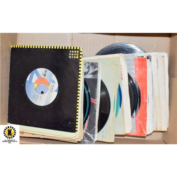 BOX OF OVER 70 45 RPM RECORDS INCLUDING: