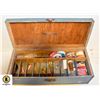 VINTAGE FISHING TACKLE BOX WITH LURES