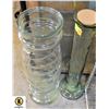 2 PCS TALL 22" HEAVY GLASS VASES