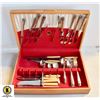 VINTAGE CUTLERY CASE W/ ASSORTED CUTLERY INCLUDING