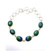 16)  NATURAL OVAL BLUE/GREEN MOSAIC JASPER