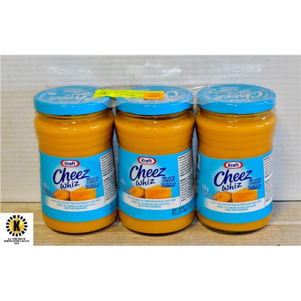 BUNDLE OF 3 KRAFT CHEEZ WHIZ LIGHT,450ML,BB SEPT
