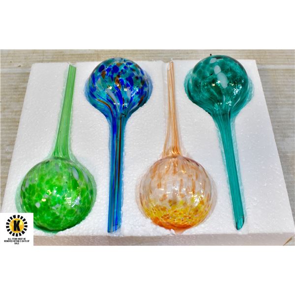 NEW 4 PACK OF WATERING GLOBES