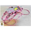 Image 1 : 2 DOG LEASH, HARNESS, FITS 12-17 CHEST PINK
