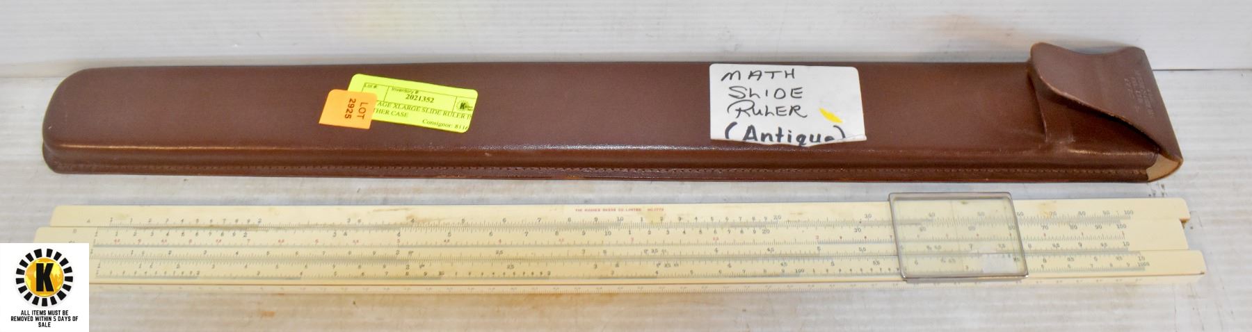 VINTAGE XLARGE SLIDE RULER IN LEATHER CASE