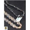 Image 1 : QUARTZ RUTILATED & BLACK CORAL NECKLACE