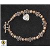 Image 1 : 925 SILVER HEART TOGGLE BRACELET