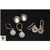 Image 1 : 3 PAIRS OF 925 SILVER ESTATE EARRINGS