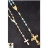 Image 1 : ANTIQUE CRYSTAL BLUE ROSARY& DIAMOND CUT ROSARY