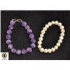 AMETHYST & CULTURED PEARL BRACELETS