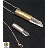 2 BULLET CRYSTAL SPHERE PENDANTS ONE WITH NECKLACE