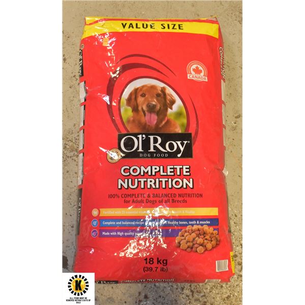 18 KG BAG OF OL #39 ROY DOG FOOD 18 KG BAG OF OL #39 ROY DOG FOOD