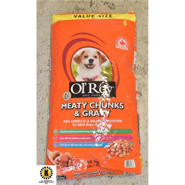18 KG BAG OF OL #39 ROY DOG FOOD 18 KG BAG OF OL #39 ROY DOG FOOD