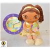 Image 1 : DORA THE EXPLORER  24" PLUSH AND WALL CLOCK