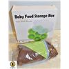 NEW REPACKED BABY FOOD STORAGE BOX + UTENSILS &