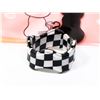 NEW BLACK CHECKER BOARD PLASTIC CUFF RING