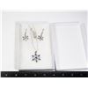 Image 1 : VINTAGE BLUE RHINESTONE SNOW FLAKE NECKLACE