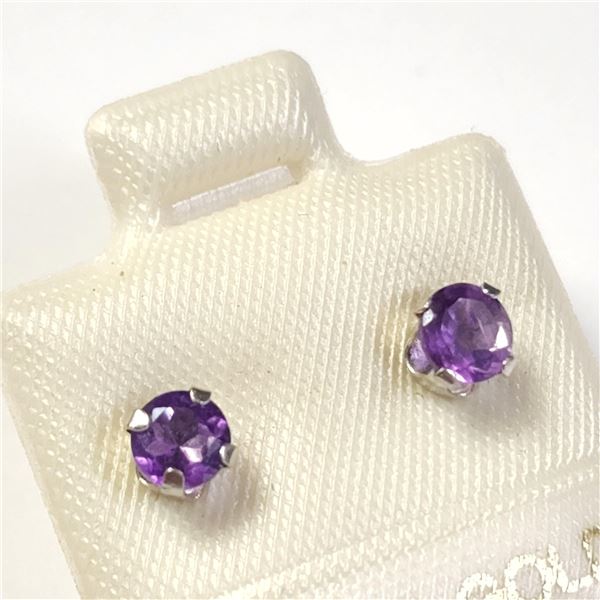 BZ1105-5 10K GOLD AMETHYST EARRINGS