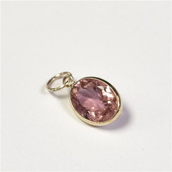 BZ1105-2 10K PINK TOURMALINE PENDANT