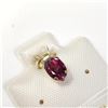 BZ1105-4 14K YELLOW GOLD RHODOLITE GARNET PENDANT