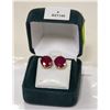 Image 1 : BZ1140-4 14K YLW GOLD NATURAL RUBY-GLASS EARRINGS